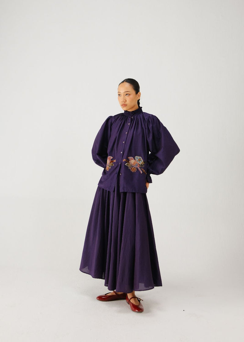 Elsa set-Ink parrot emb. silk by CORD for women in Singapore