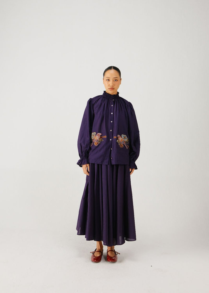 Elsa set-Ink parrot emb. silk by CORD for women in Singapore