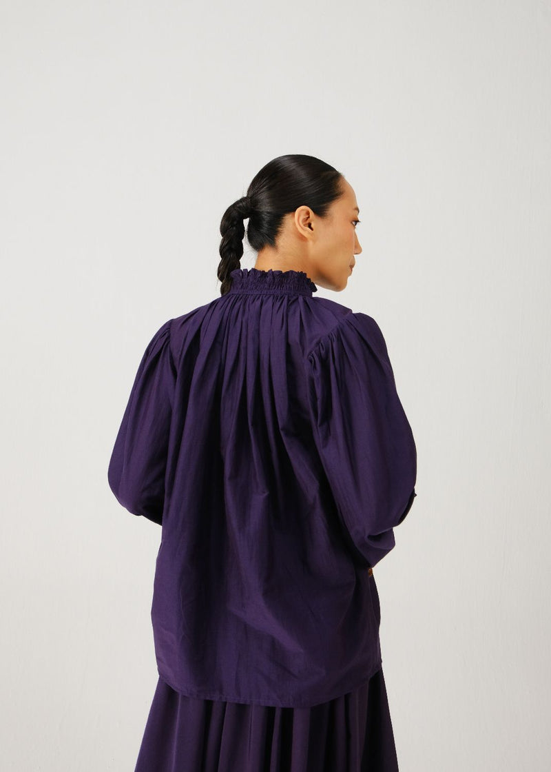 Elsa top-Ink parrot emb. silk by CORD for women in Singapore