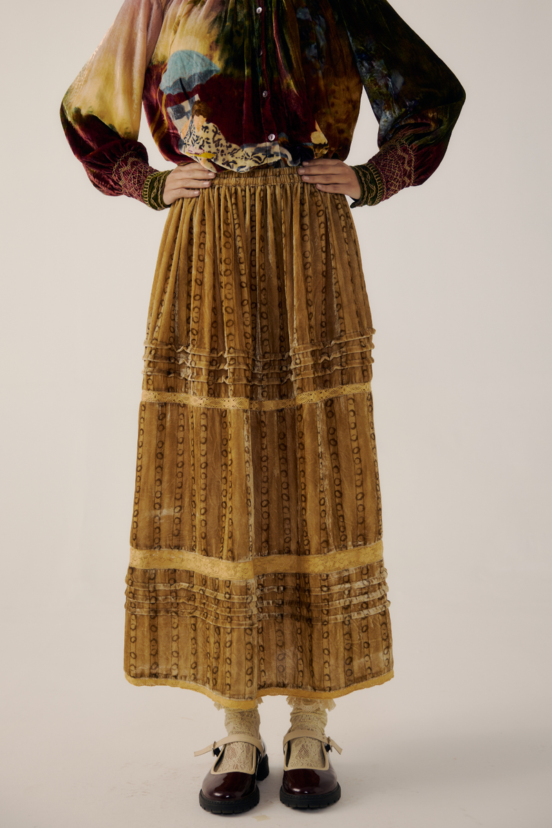 EMILY SKIRT-Mustard Stripes by CORD for women in Singapore