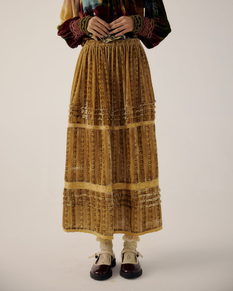 EMILY SKIRT-Mustard Stripes by CORD for women in Singapore