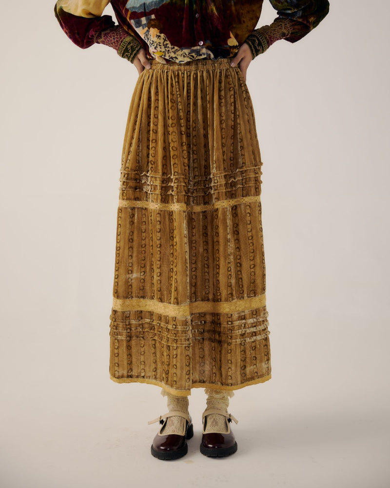 EMILY SKIRT-Mustard Stripes by CORD for women in Singapore