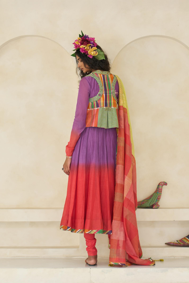 Emily Kurta cotton by SWATTI KAPOOR in red color for women in Singapore