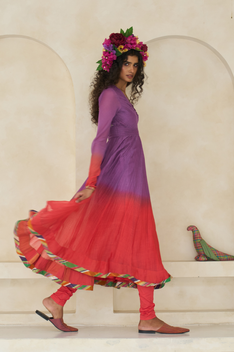 Emily Kurta cotton by SWATTI KAPOOR in red color for women in Singapore