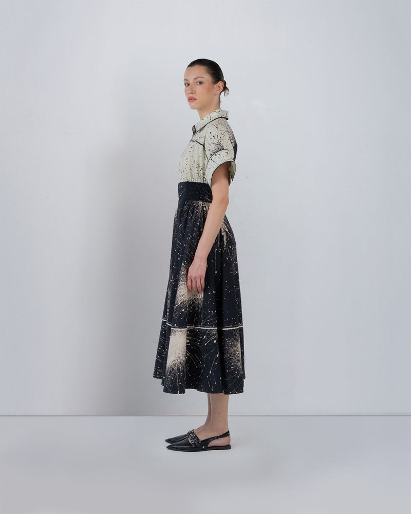 ESTHER DRESS - Black + Ivory dress by Leh Studios in black for women in Singapore