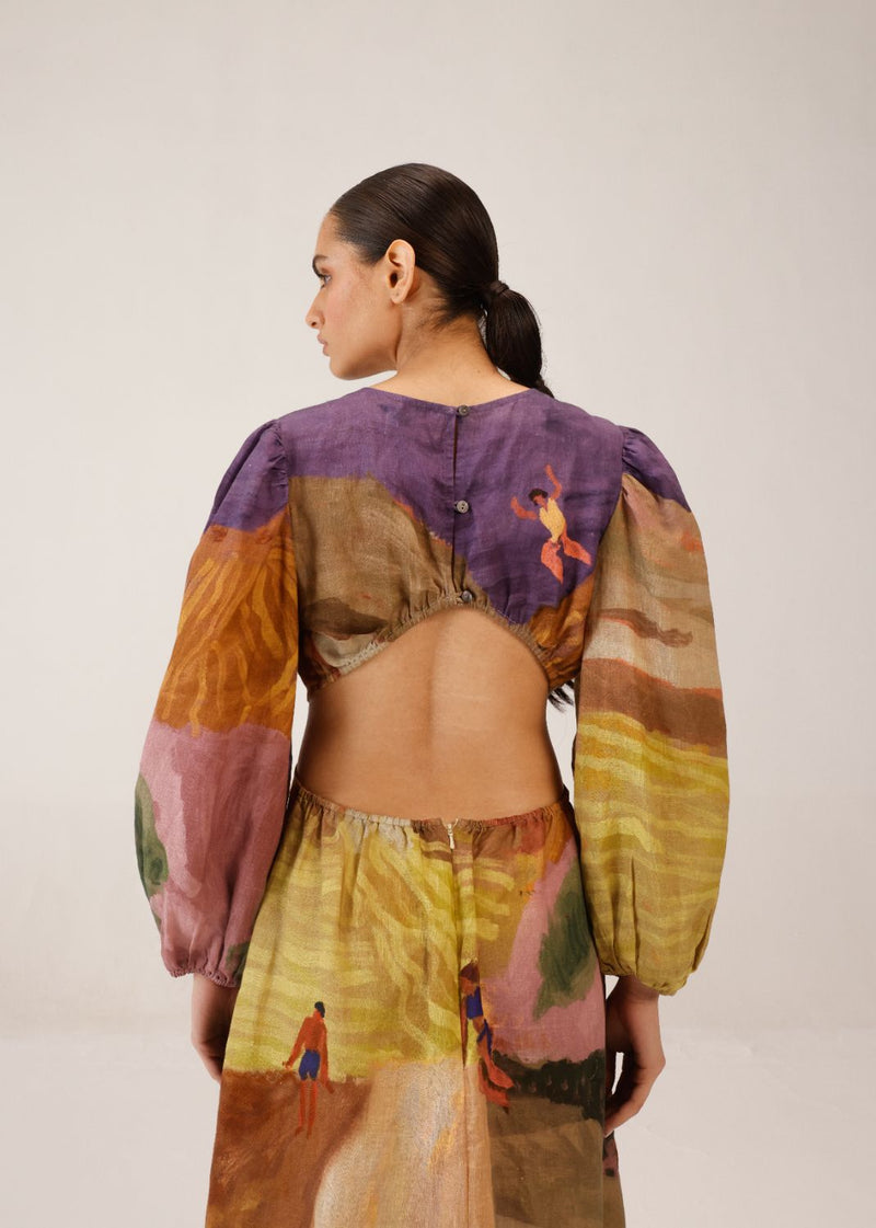 EURO LONG DRESS - SWIMMERS all linen by CORD for women in Singapore