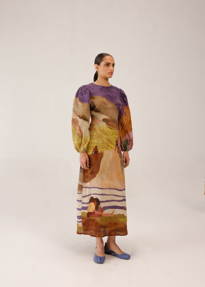 EURO LONG DRESS - SWIMMERS all linen by CORD for women in Singapore