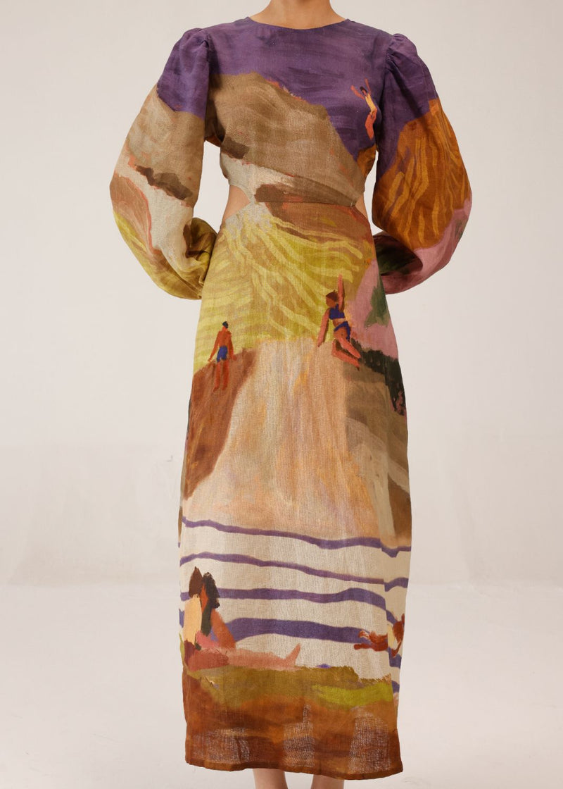 EURO LONG DRESS - SWIMMERS all linen by CORD for women in Singapore