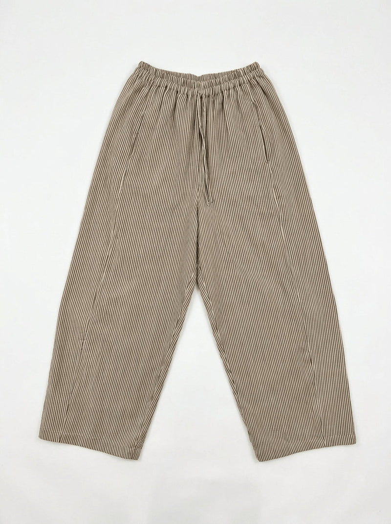 Easy Pants-Monochrome handwoven cotton pant/trouser by World of Crow in white,navy for women in Singapore