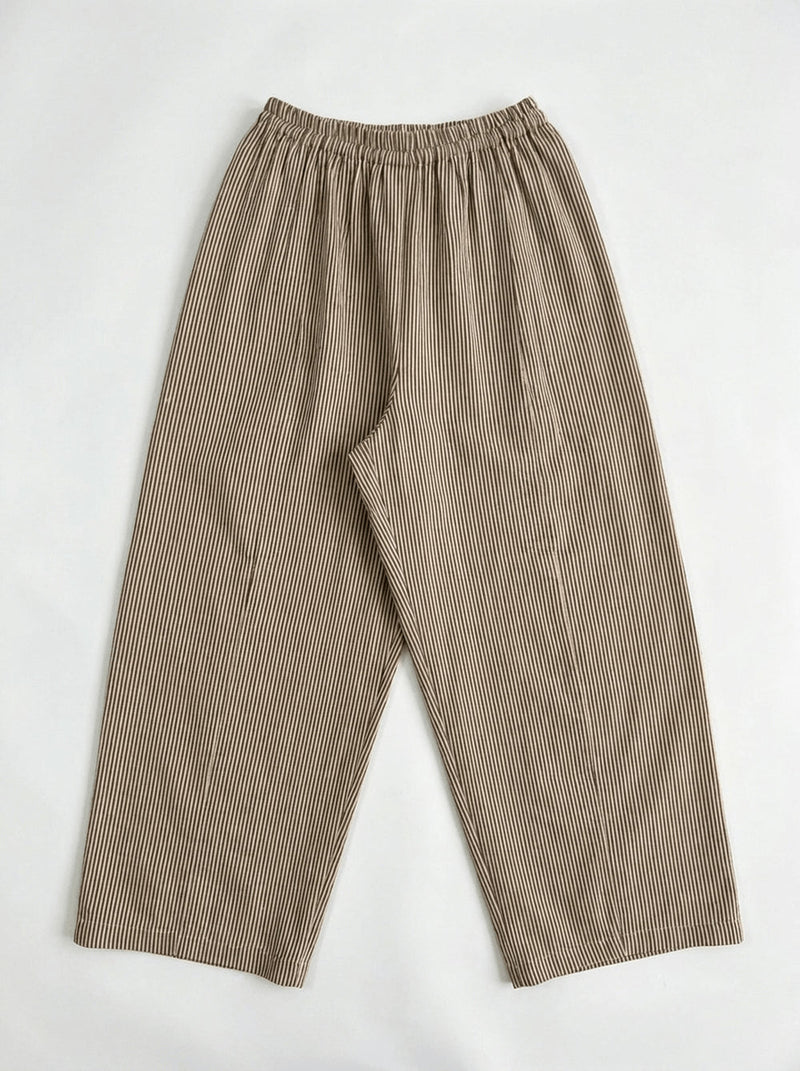 Easy Pants-Monochrome handwoven cotton pant/trouser by World of Crow in white,navy for women in Singapore