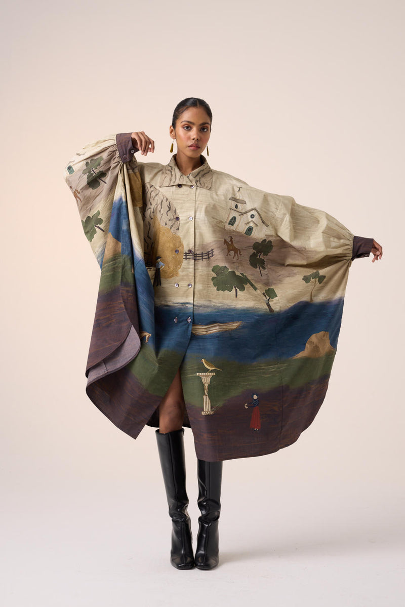 ECHO DRESS-VILLAGE PRINT cotton by CORD for women in Singapore