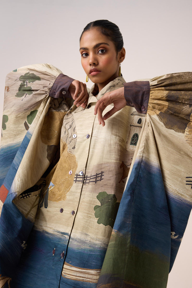 ECHO DRESS-VILLAGE PRINT cotton by CORD for women in Singapore
