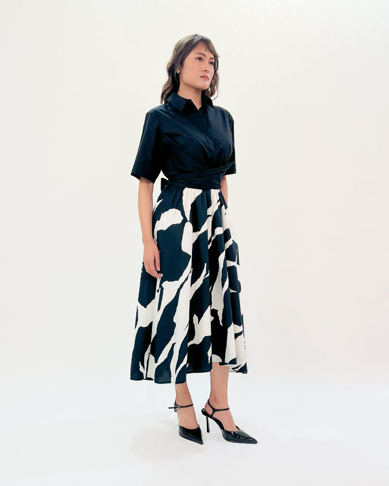 Stream Omi dress 100% cotton Buy Stream Omi dress from C&W | Dresses for Women by Leh Studios in black color for women in Singapore