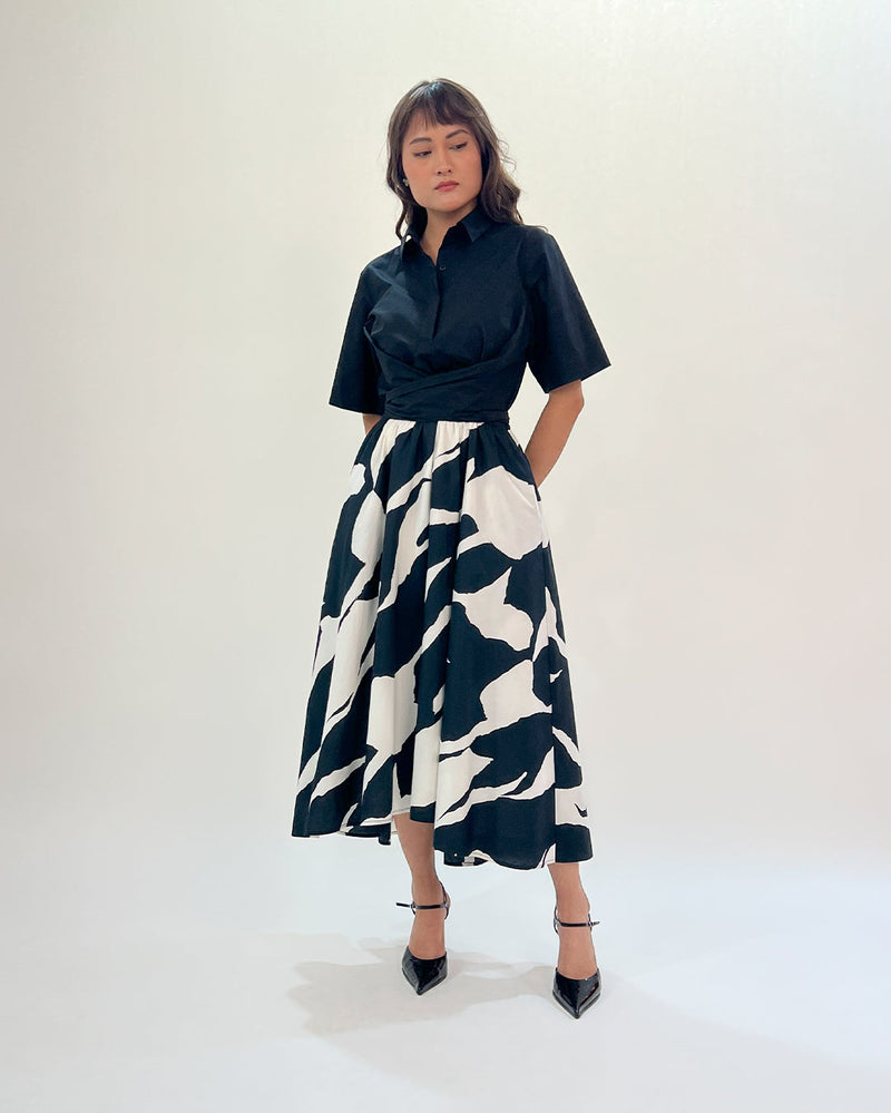 Stream Omi dress 100% cotton Buy Stream Omi dress from C&W | Dresses for Women by Leh Studios in black color for women in Singapore