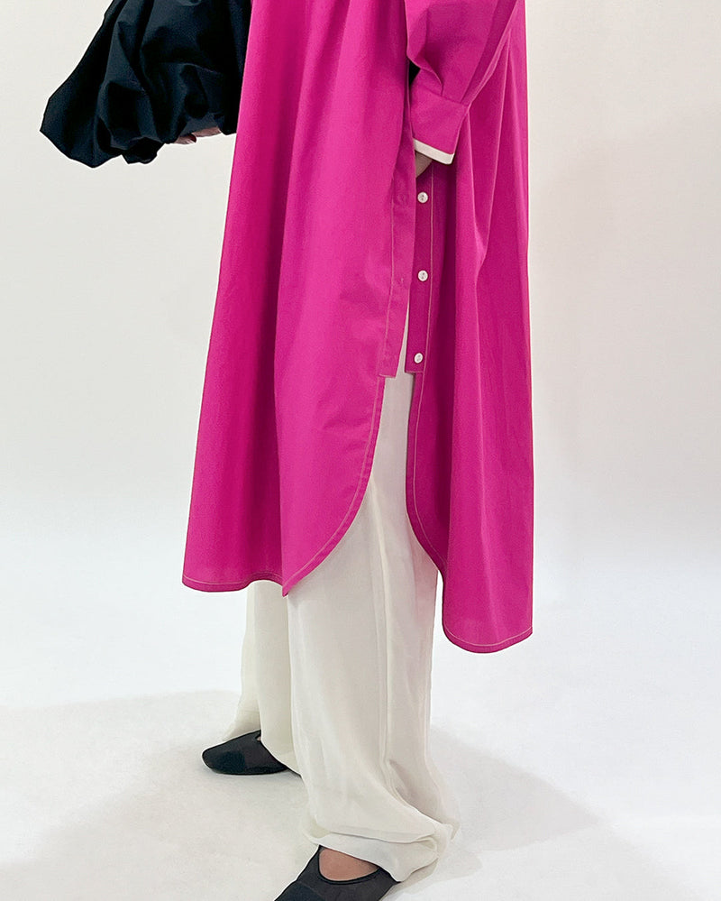 Line shirt dress-Fuchsia 100% cotton Buy Line shirt dress-Fuchsia from C&W | Dresses for Women by Leh Studios for women in Singapore