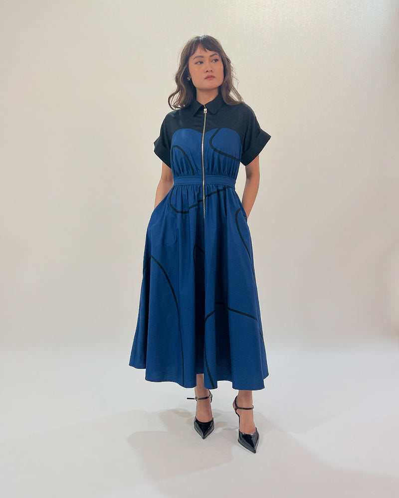 Cup Stem zip dress 100% cotton Buy Cup Stem zip dress from C&W | Dresses for Women by Leh Studios in multi color for women in Singapore