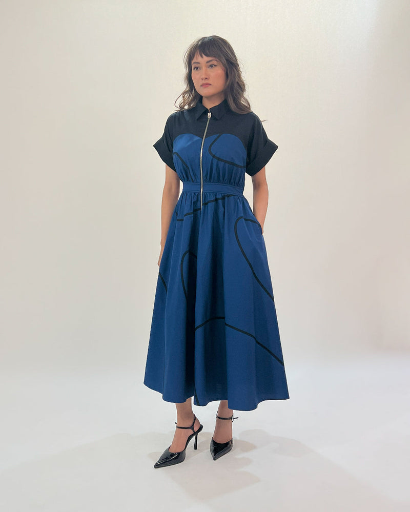 Cup Stem zip dress 100% cotton Buy Cup Stem zip dress from C&W | Dresses for Women by Leh Studios in multi color for women in Singapore