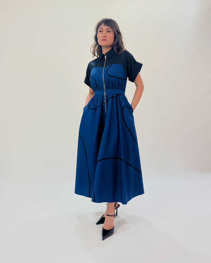 Cup Stem zip dress 100% cotton Buy Cup Stem zip dress from C&W | Dresses for Women by Leh Studios in multi color for women in Singapore