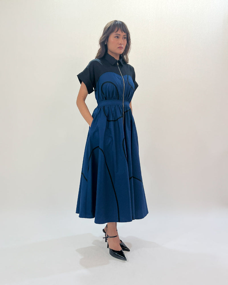 Cup Stem zip dress 100% cotton Buy Cup Stem zip dress from C&W | Dresses for Women by Leh Studios in multi color for women in Singapore