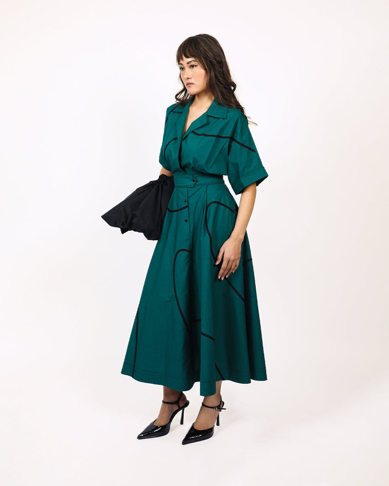 Stem Sundress 100% cotton Buy Stem Sundress from C&W | Dresses for Women by Leh Studios in green color for women in Singapore