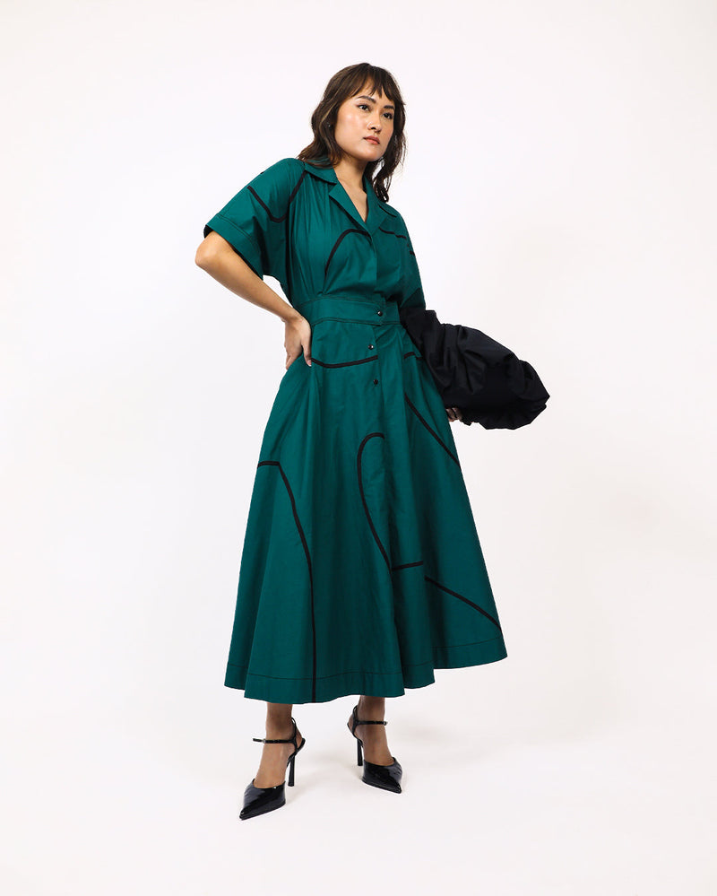 Stem Sundress 100% cotton Buy Stem Sundress from C&W | Dresses for Women by Leh Studios in green color for women in Singapore