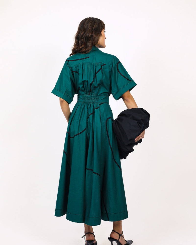 Stem Sundress 100% cotton Buy Stem Sundress from C&W | Dresses for Women by Leh Studios in green color for women in Singapore