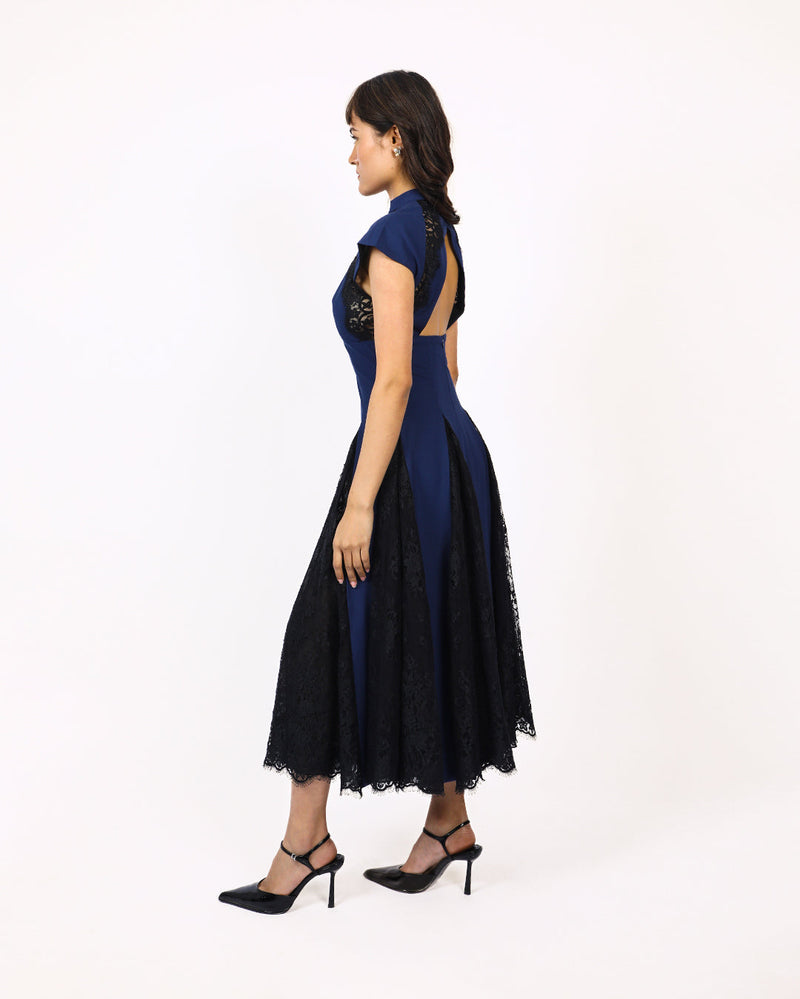 Lace Godet dress mul Buy Lace Godet dress from C&W | Dresses for Women by Leh Studios in multi color for women in Singapore