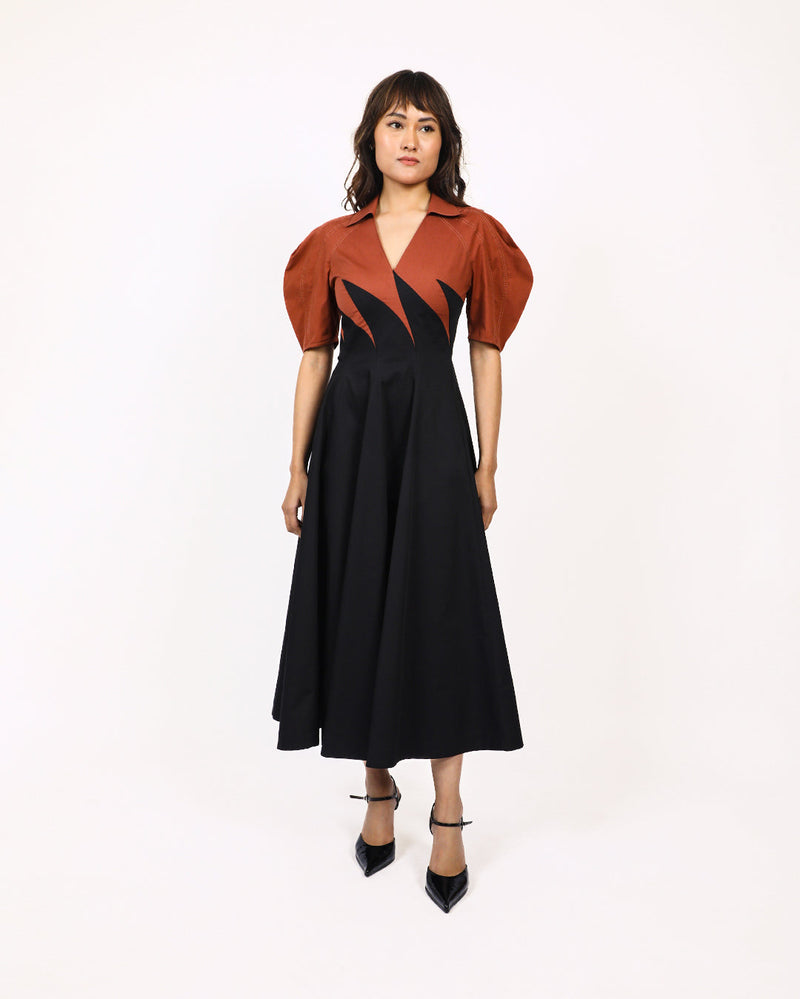 Yacht Dress-Black & Brown 100% cotton Buy Yacht Dress-Black & Brown from C&W | Dresses for Women by Leh Studios in multi color for women in Singapore