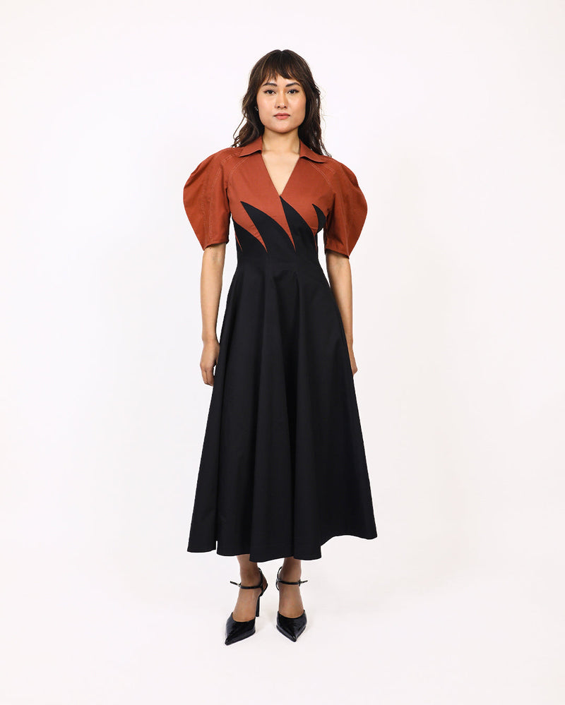 Yacht Dress-Black & Brown 100% cotton Buy Yacht Dress-Black & Brown from C&W | Dresses for Women by Leh Studios in multi color for women in Singapore