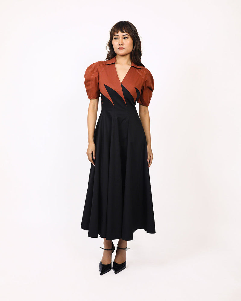 Yacht Dress-Black & Brown 100% cotton Buy Yacht Dress-Black & Brown from C&W | Dresses for Women by Leh Studios in multi color for women in Singapore