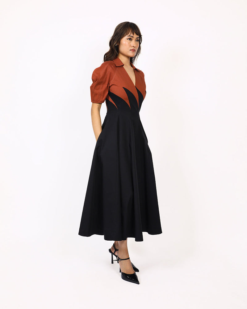 Yacht Dress-Black & Brown 100% cotton Buy Yacht Dress-Black & Brown from C&W | Dresses for Women by Leh Studios in multi color for women in Singapore