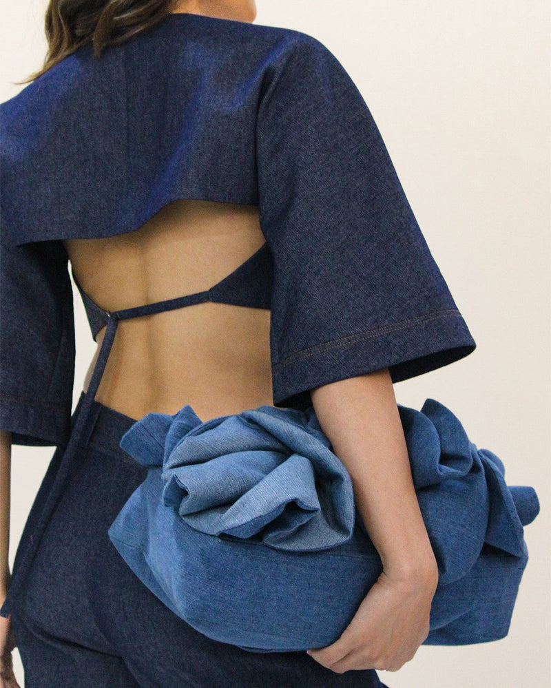 Back straped top linen Buy Back straped top from C&W | Tops And Shirts for Women by Leh Studios in blue color for women in Singapore
