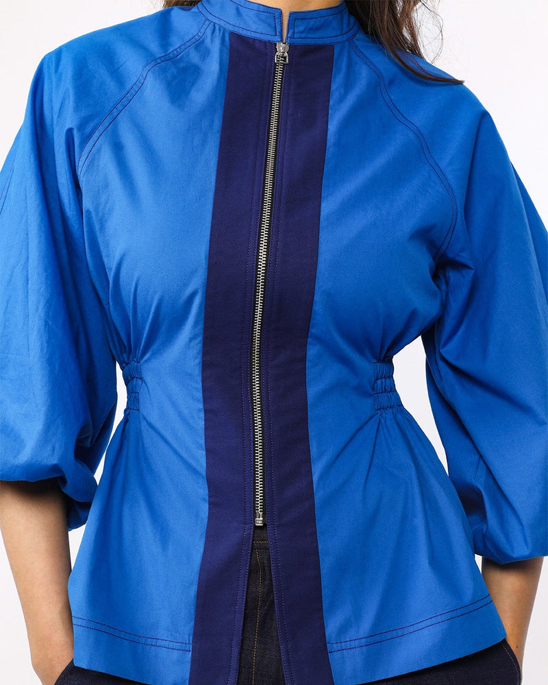 Lana Top-E.Blue & Navy 100% cotton Buy Lana Top-E.Blue & Navy from C&W | Tops And Shirts for Women by Leh Studios in navy color for women in Singapore