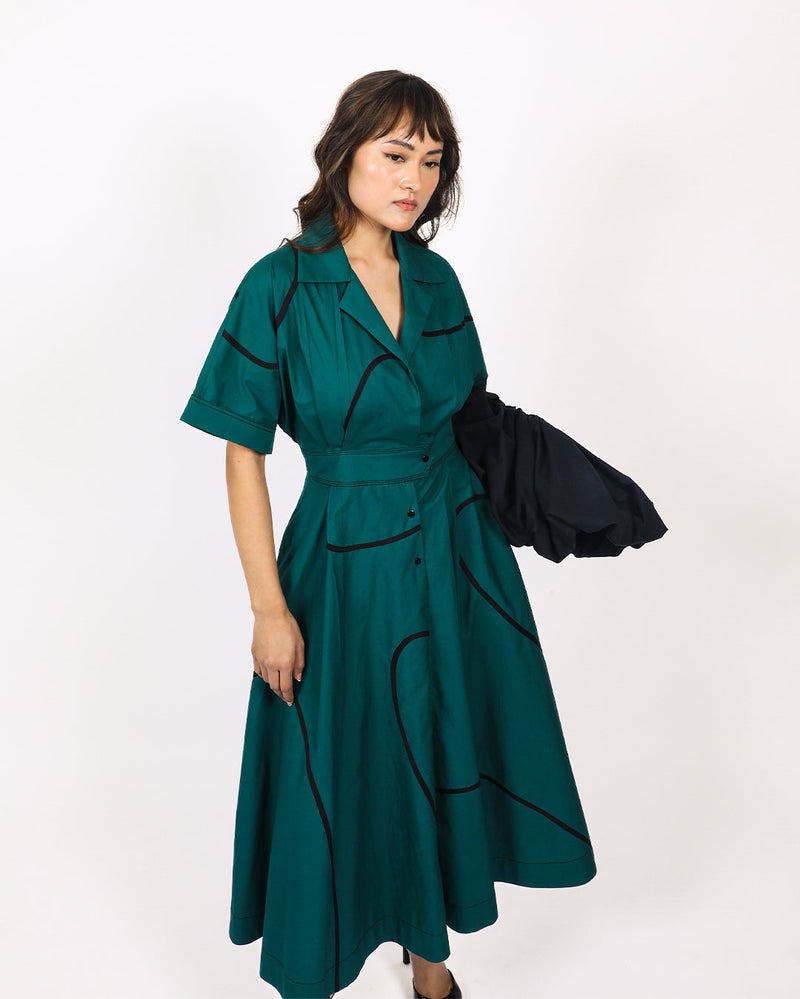 Stem Sundress 100% cotton Buy Stem Sundress from C&W | Dresses for Women by Leh Studios in green color for women in Singapore