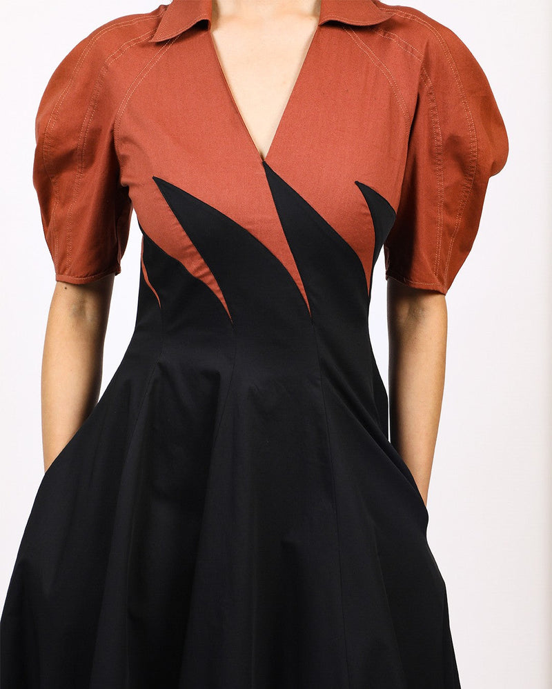 Yacht Dress-Black & Brown 100% cotton Buy Yacht Dress-Black & Brown from C&W | Dresses for Women by Leh Studios in multi color for women in Singapore