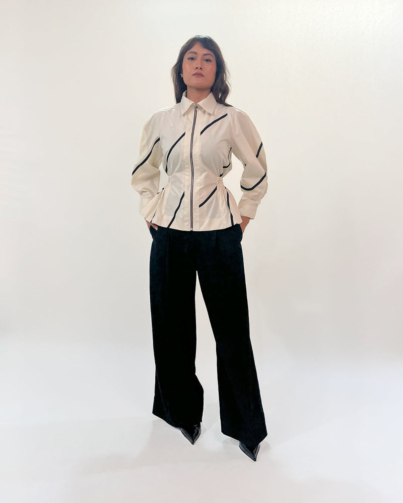 Bubble hem stem top 100% cotton Buy Bubble hem stem top from C&W | Tops And Shirts for Women by Leh Studios in black color for women in Singapore