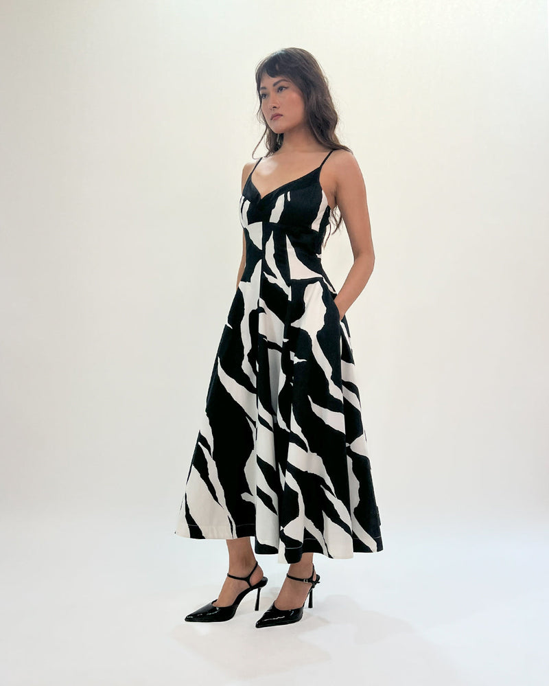 Stream Strap dress 100% cotton Buy Stream Strap dress from C&W | Dresses for Women by Leh Studios in black color for women in Singapore