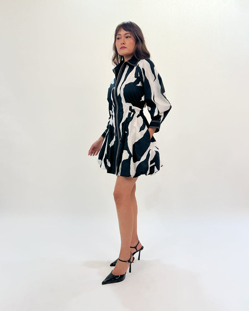 Stream bubble hem dress 100% cotton Buy Stream bubble hem dress from C&W | Dresses for Women by Leh Studios in black color for women in Singapore