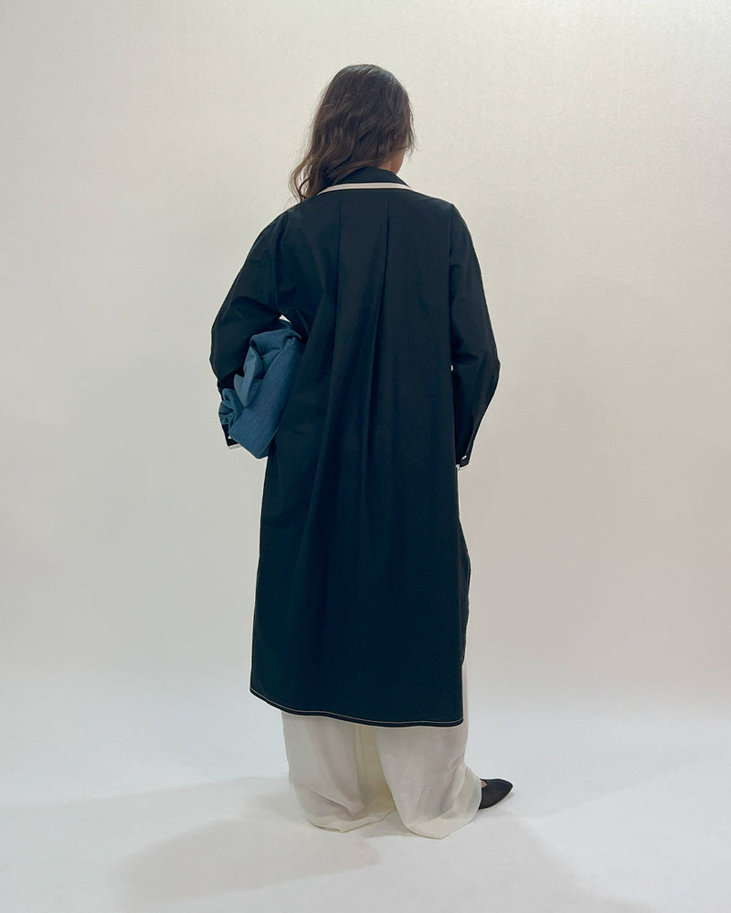 Line shirt dress-Raven 100% cotton Buy Line shirt dress-Raven from C&W | Dresses for Women by Leh Studios for women in Singapore