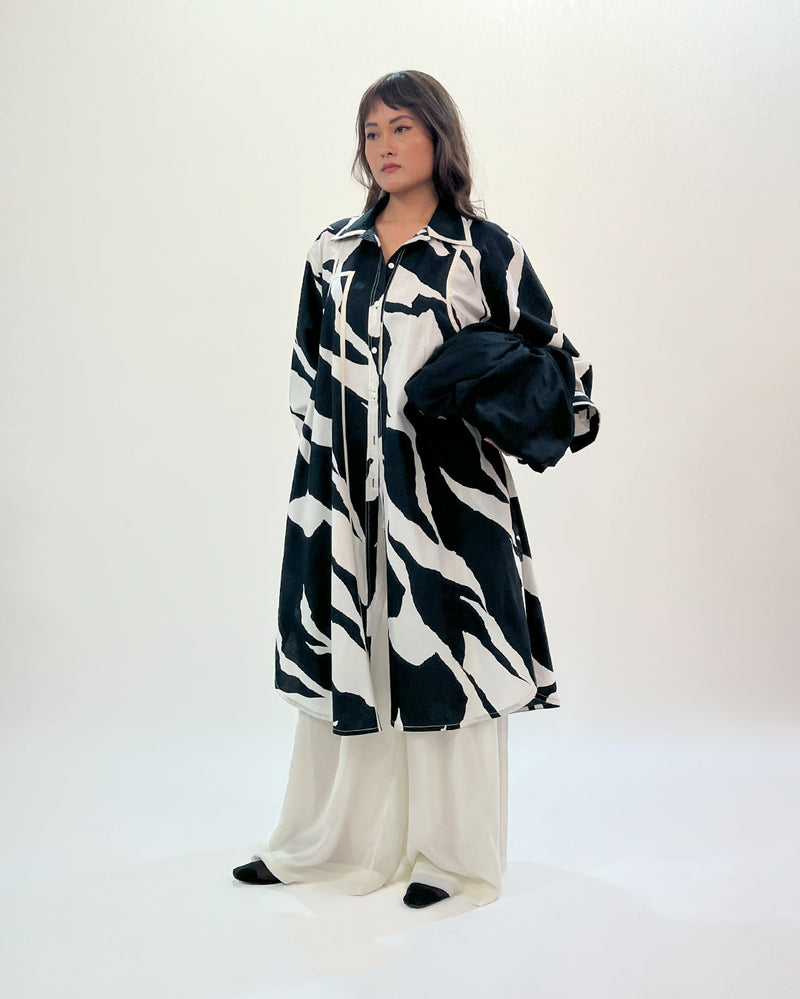 Line shirt dress-Black & White 100% cotton Buy Line shirt dress-Black & White from C&W | Dresses for Women by Leh Studios in black color for women in Singapore