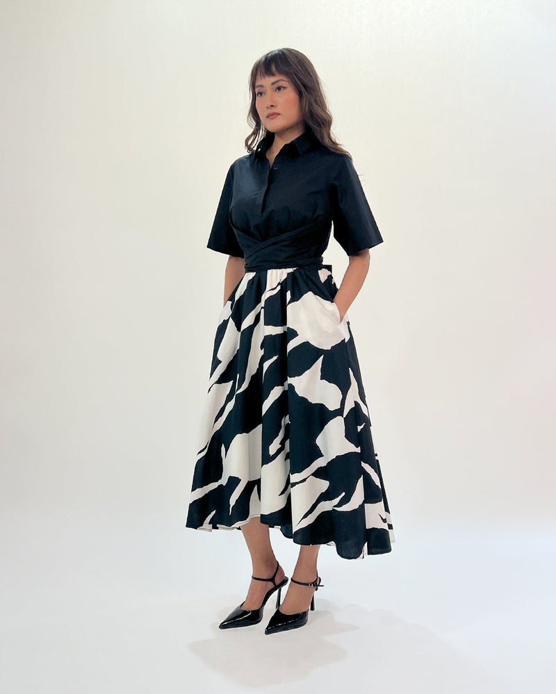Stream Omi dress 100% cotton Buy Stream Omi dress from C&W | Dresses for Women by Leh Studios in black color for women in Singapore