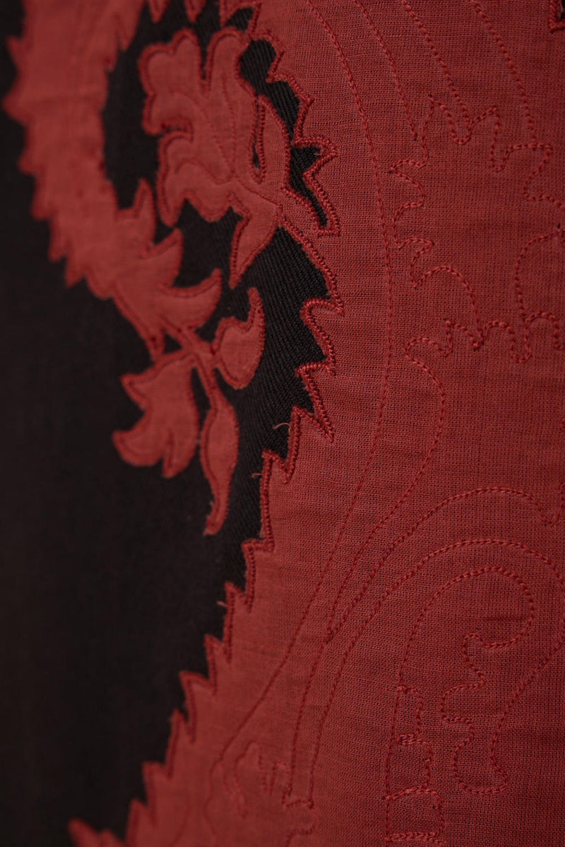 Ehan Black Hand Applique Dress cotton by The Summer House in black color for women in Singapore