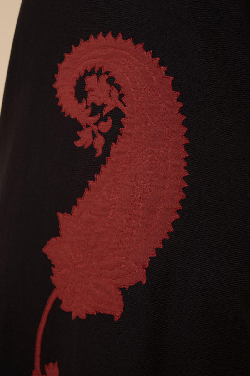 Ehan Black Hand Applique Dress cotton by The Summer House in black color for women in Singapore