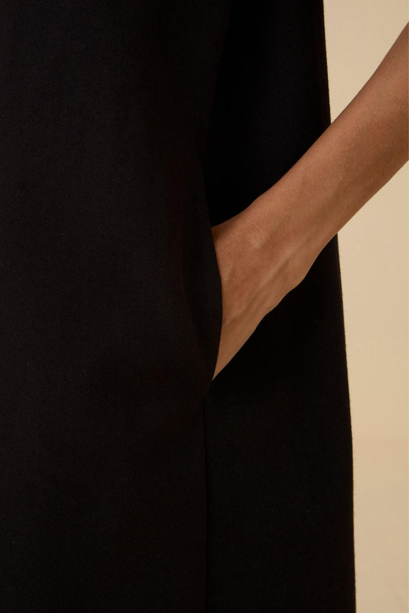 Ehan Black Hand Applique Dress cotton by The Summer House in black color for women in Singapore