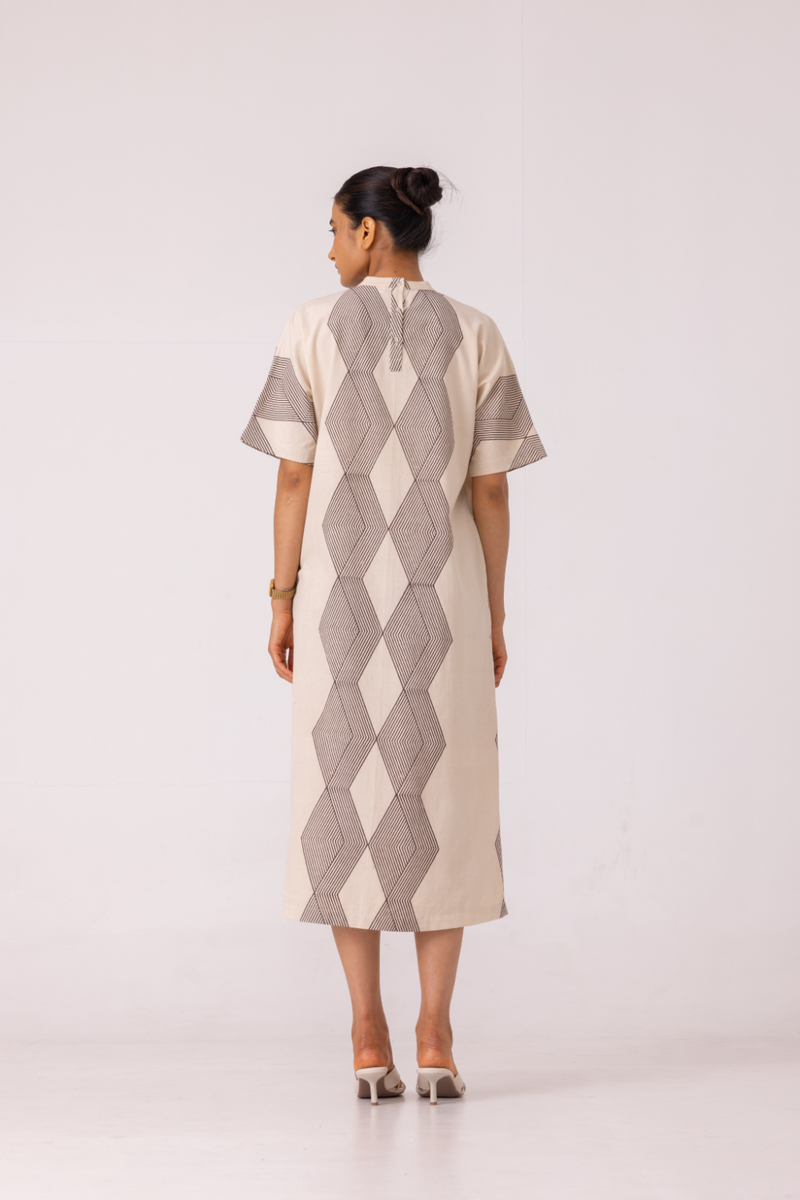 Ehan Hand Printed Midi Dress cotton by The Summer House for women in Singapore