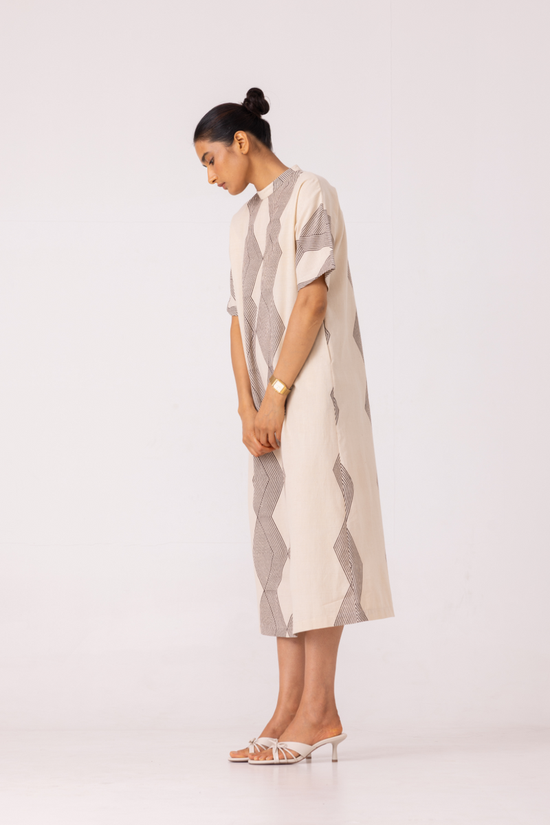Ehan Hand Printed Midi Dress cotton by The Summer House for women in Singapore