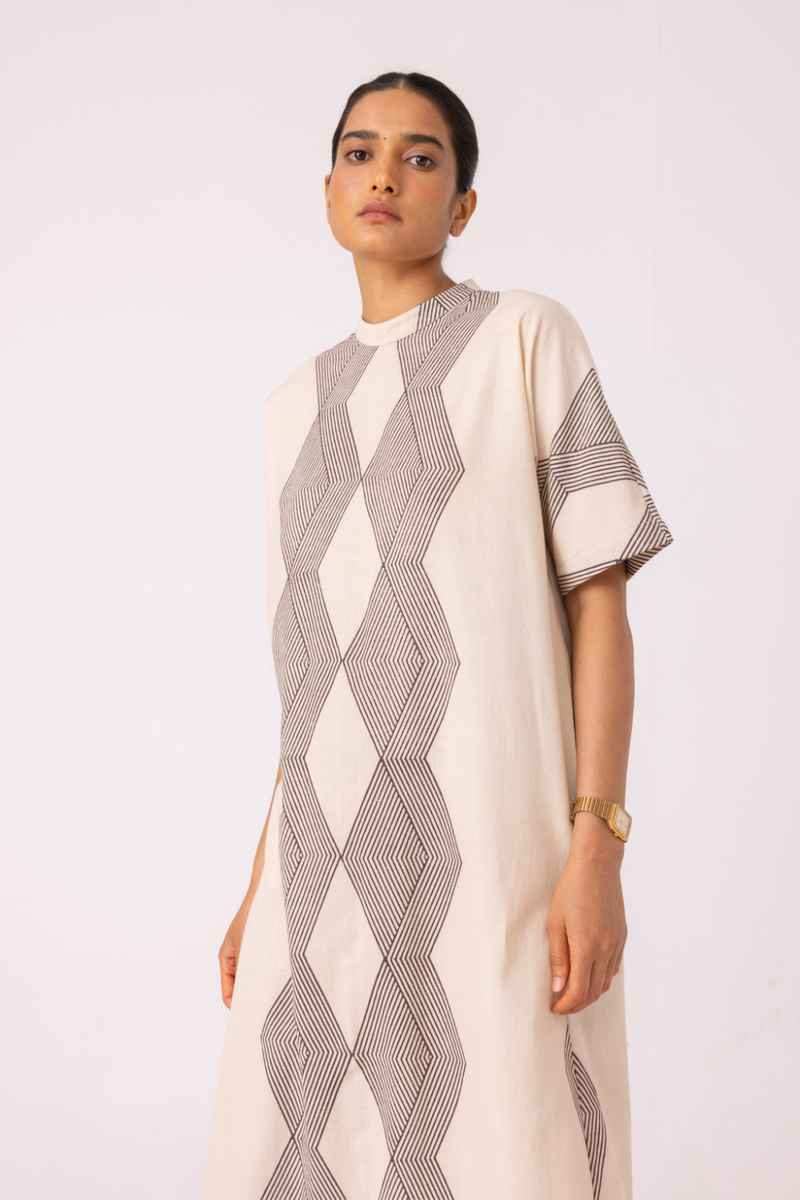 Ehan Hand Printed Midi Dress cotton by The Summer House for women in Singapore