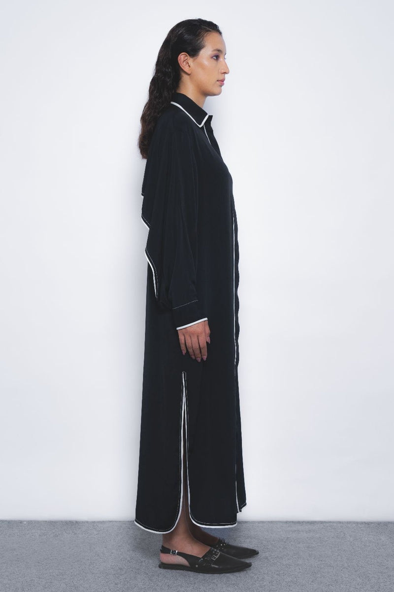 Elian Crepe Shirt Dress - Black and White mul Buy Elian Crepe Shirt Dress - Black and White from C&W | Dresses for Women by Leh Studios in multi color for women in Singapore
