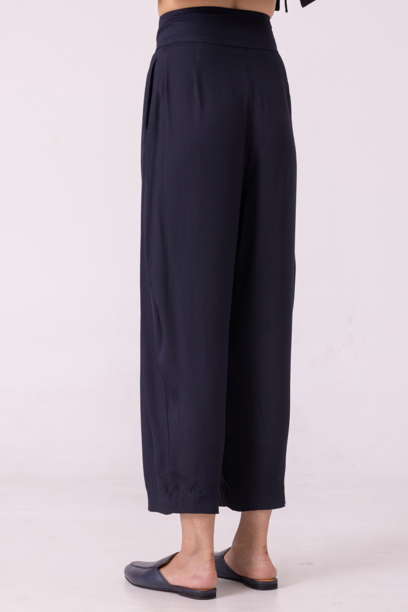 Elinor Black Barrel Pants satin by The Summer House in orange color for women in Singapore