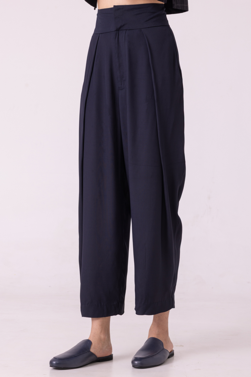 Elinor Black Barrel Pants satin by The Summer House in orange color for women in Singapore